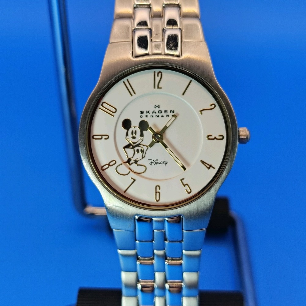 Vintage 2007 Skagen Denmark‎ Disney Mickey Mouse 30mm Women's Quartz Watch New